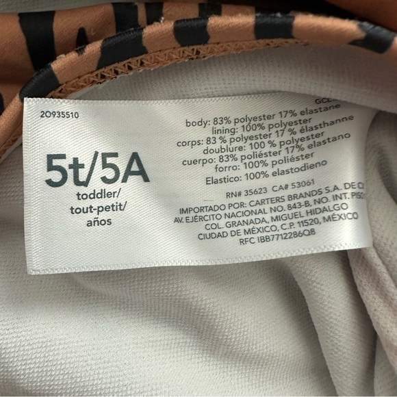 Carter’s Girls One Piece Tiger Swimsuit Size 5 - Picture 13 of 14